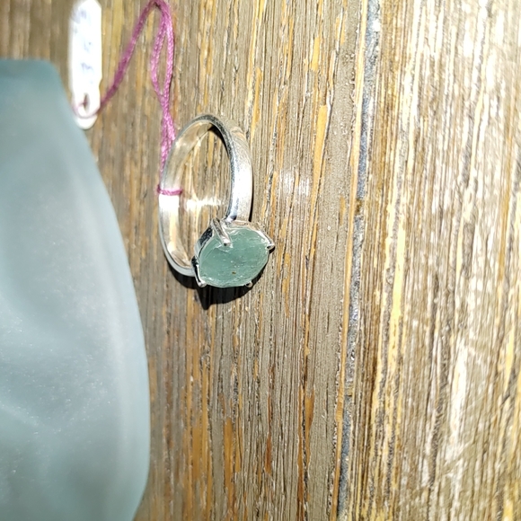 New Srerling Silver Aqua Kayanite Ring Size 7.5 - Picture 2 of 10
